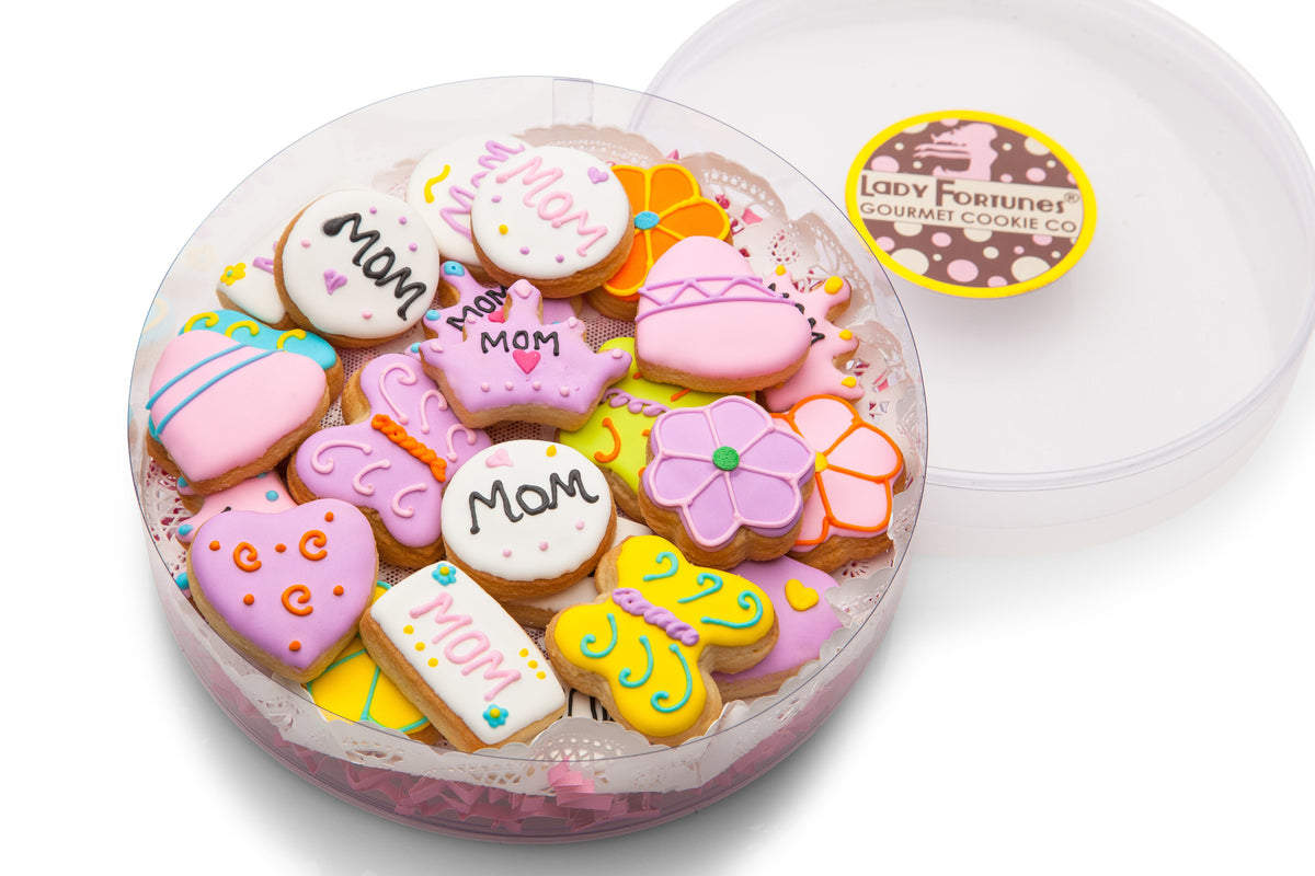 Mothers Day Assorted Mini Iced Sugar Cookies - Clear Acetate