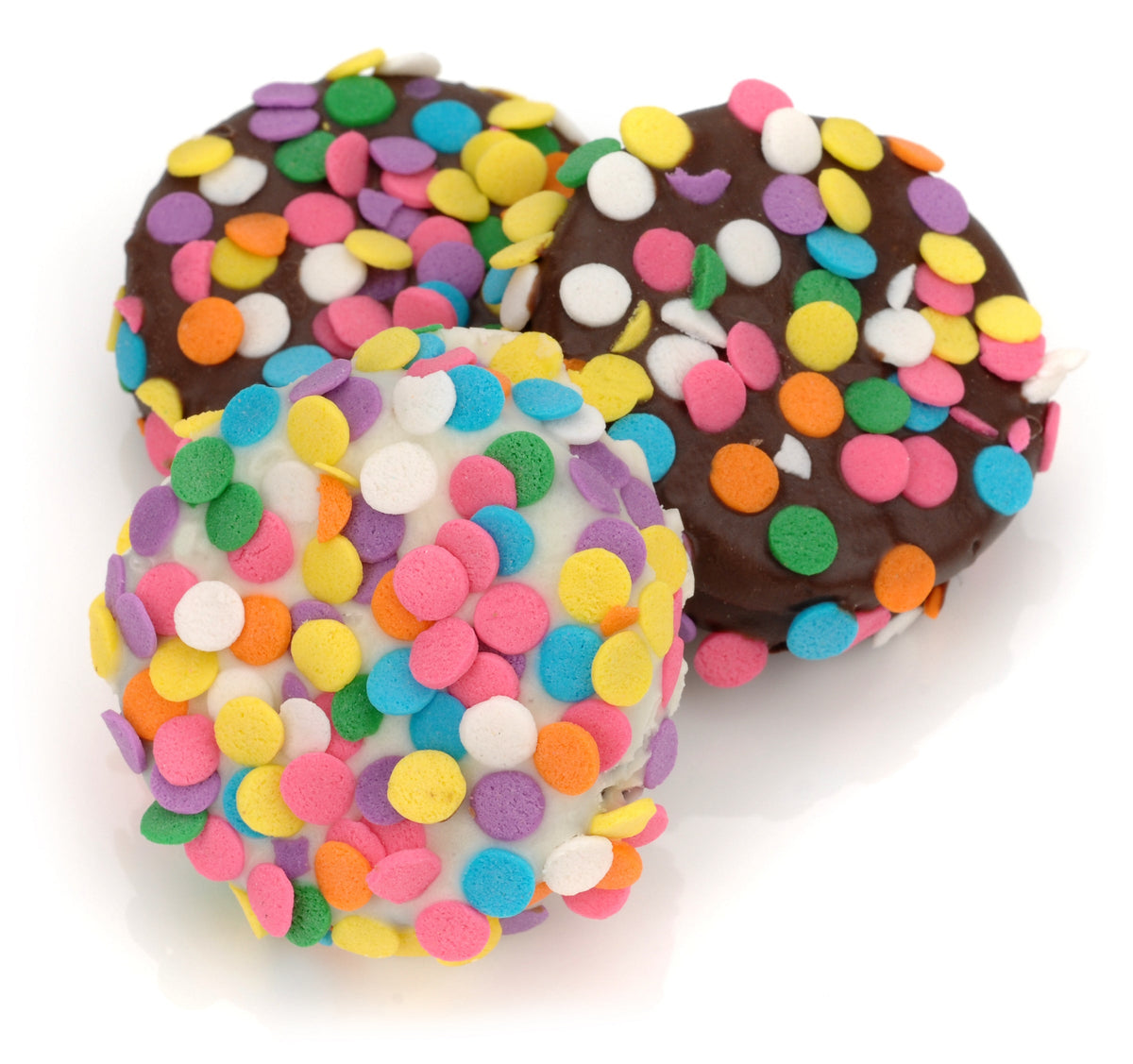 Festive Confetti Chocolate Hand Dipped & Decorated Sandwich Cookie- Single