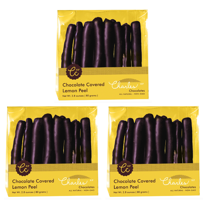 Chocolate Covered Lemon Peel (Three Pack)