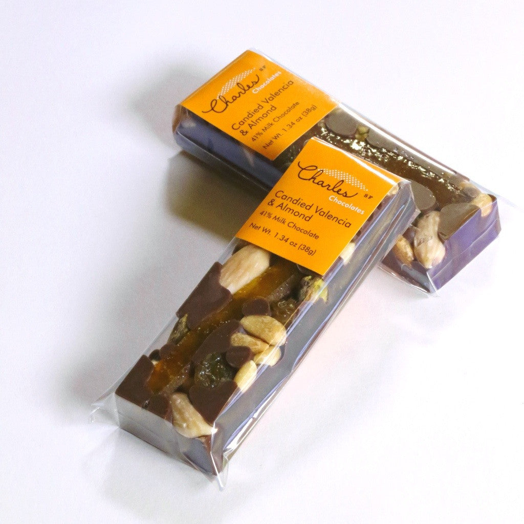 Candied Valencia & Almond Bar, Milk Chocolate