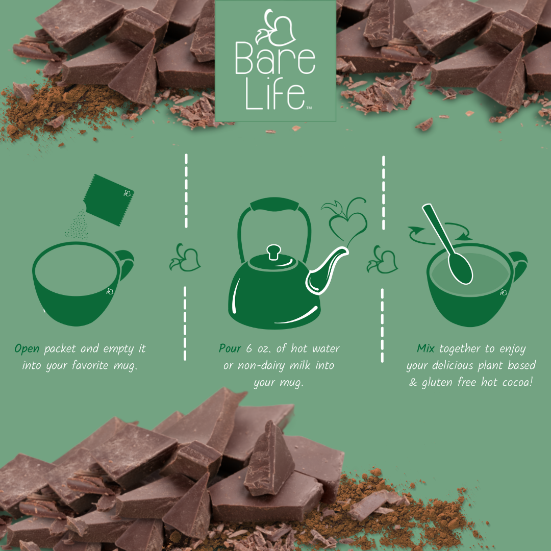 Instant Dairy Free Coconut Hot Cocoa Mix | Single Serving 10 Pack |Gluten Free, Vegan and Organic