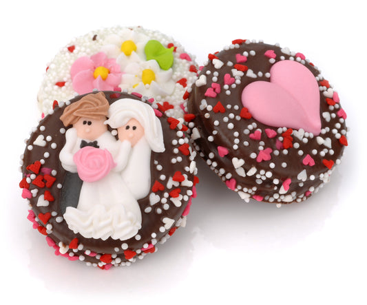 Wedding Hand Dipped & Decorated Sandwich Cookie- Single