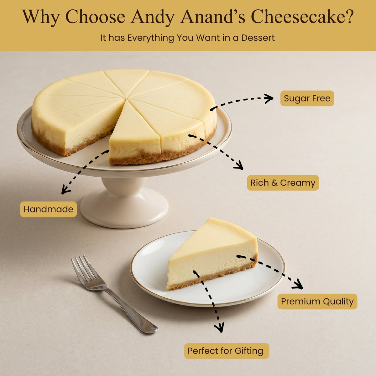Andy Anand Gluten-Free New York Cheesecake, 9-Inch, 2 lb – Freshly Baked, Velvety Smooth, Real California Cream Cheese, Birthday Gift Box