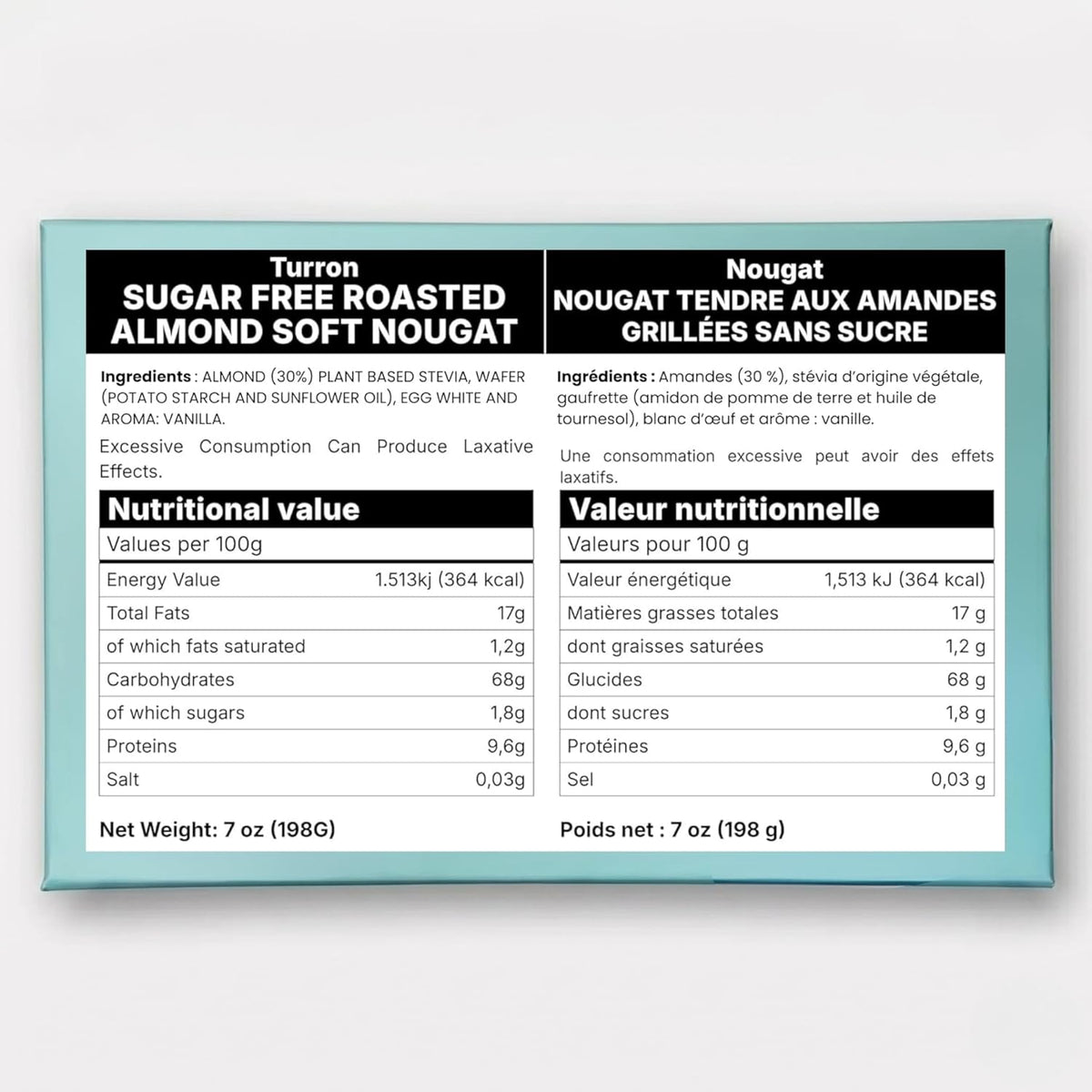 Andy Anand Sugar-Free & Gluten-Free Roasted Almond Nougat Brittle, 7 oz – Diabetic-Friendly Italian Torrone, Keto-Friendly Gourmet Gift Box