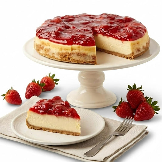 Andy Anand Gluten-Free Strawberry Cheesecake, 9-Inch, 3.4 lb – Freshly Baked, California Cream Cheese, No Preservatives, Birthday Gift Box