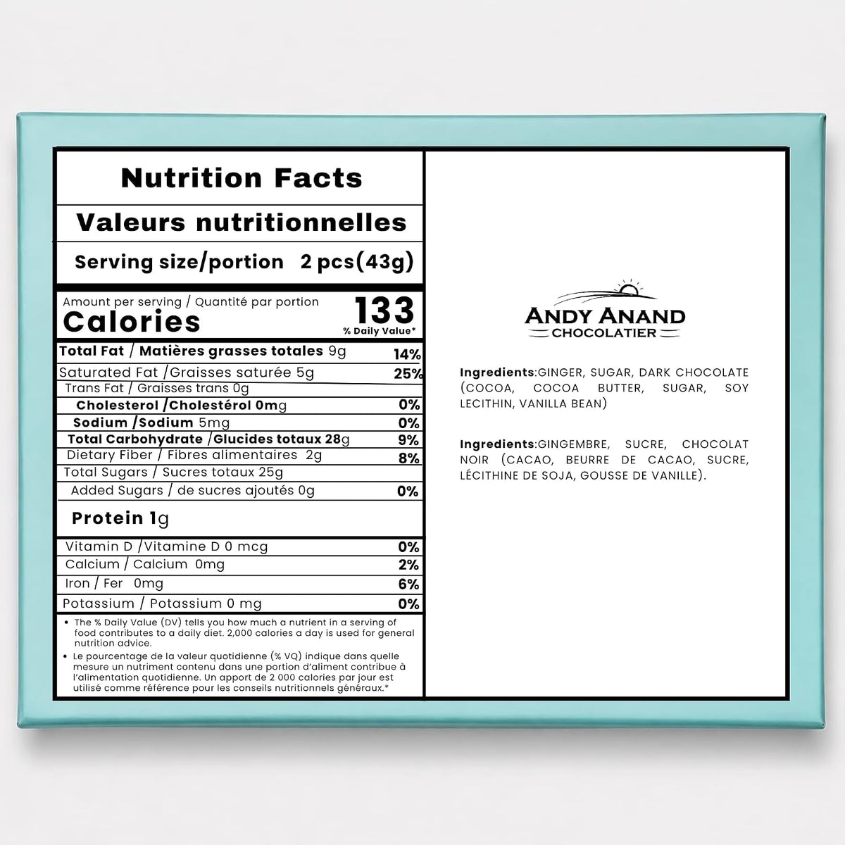 Andy Anand Dark Chocolate Covered Fresh Ginger, 1 lb – Belgian Dark Chocolate, Bold Sweet & Spicy Flavor, Gourmet Handcrafted Holiday Gift