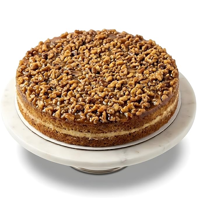 Andy Anand Sugar-Free Keto Caramel Walnut Cake, 9-Inch, 2 lb – Gourmet Fresh Baked, Low-Carb, Diabetic-Friendly Keto Diet Birthday Gift Box