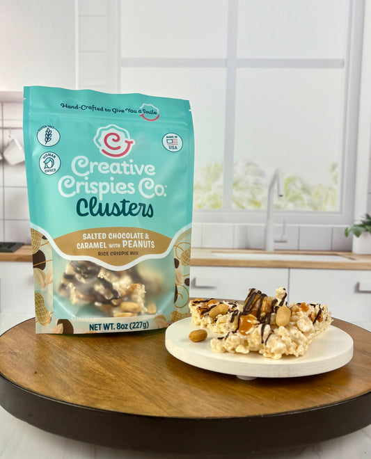 Crispie Clusters - Dark Chocolate, Caramel, Peanuts, & Sea Salt (Original w. Peanuts)