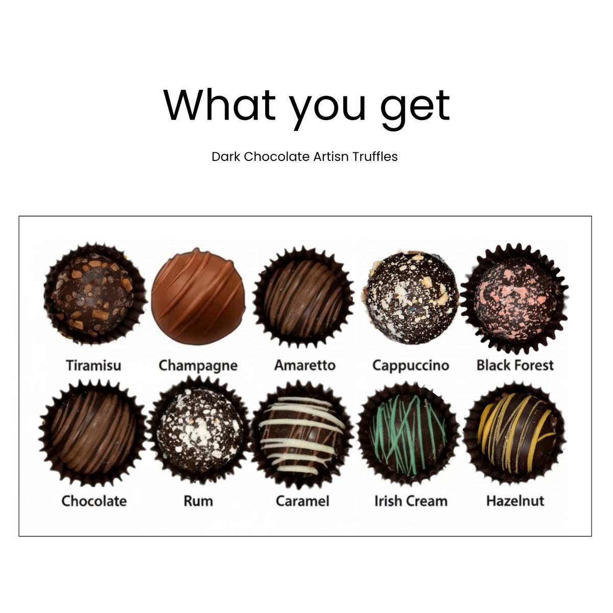Andy Anand Gluten-Free Belgian Dark Chocolate Truffles, 16 pc, 8 oz – Champagne, Rum, Amaretto & Black Forest, Birthday & Holiday Gift
