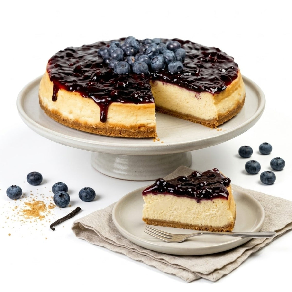 Andy Anand Sugar-Free & Gluten-Free Blueberry Cheesecake, 9-Inch – Diabetic-Friendly, Cream Cheese, No Preservatives, Birthday Gift Box