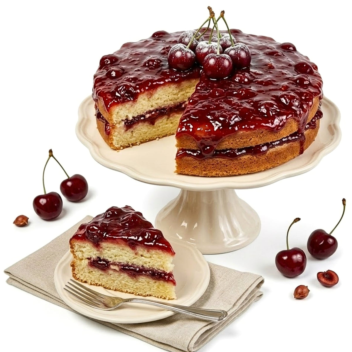 Andy Anand Cherry Layer Cake, 9-Inch, 2.9 lb – Handcrafted with Real Cherry Filling, No Preservatives, Birthday & Celebration Gift Delivery