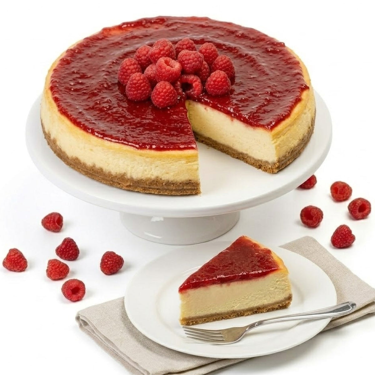 Andy Anand Raspberry White Chocolate Cheesecake, 9-Inch, 2 lb – Traditional Recipe, All-Natural, Birthday, Valentine's & Christmas Gift