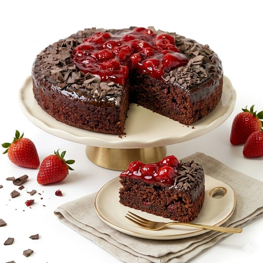 Andy Anand Sugar-Free Keto Chocolate Strawberry Layer Cake, 9-Inch, 2 lb – Diabetic-Friendly, Low-Carb, Birthday & Celebration Gift Box
