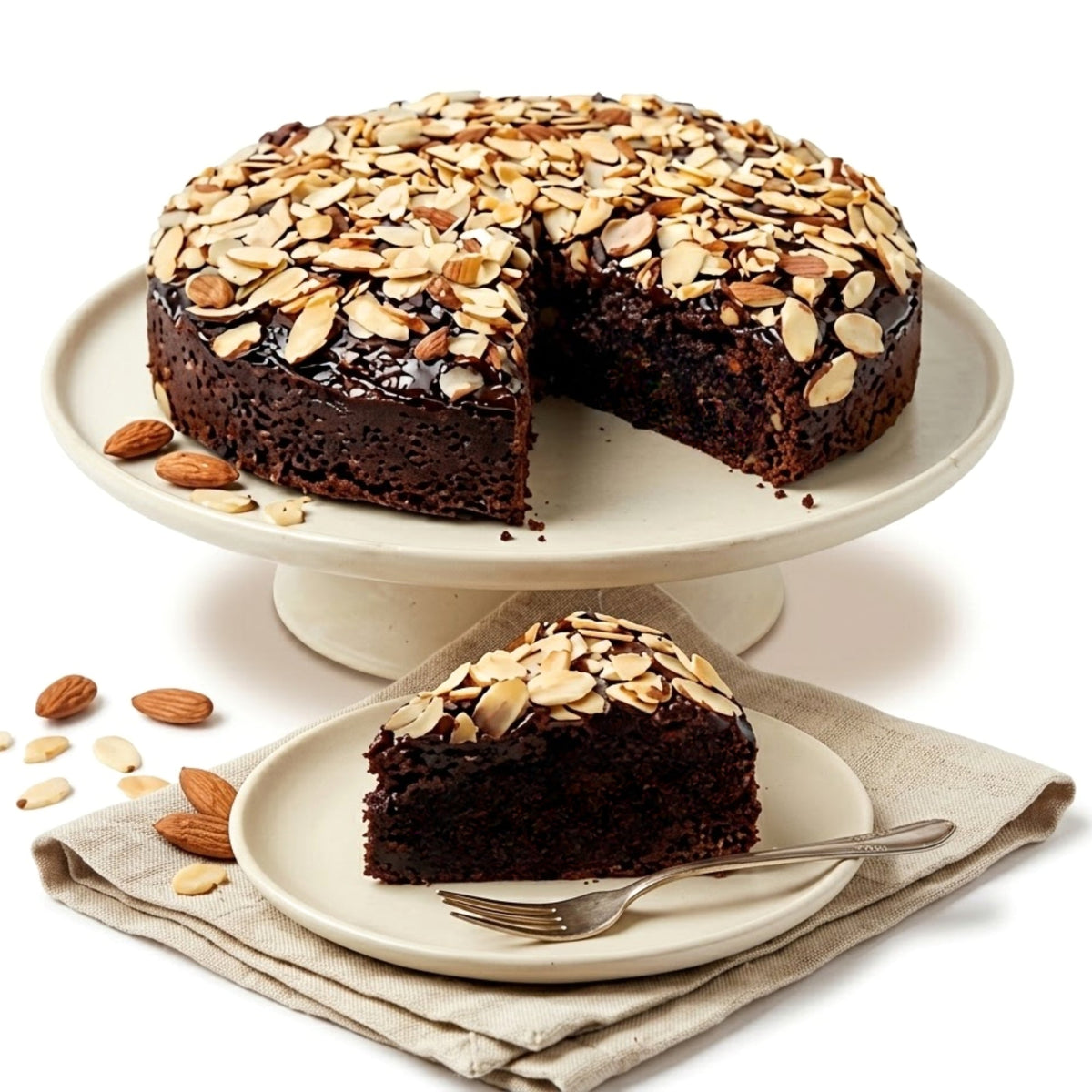 Andy Anand Sugar-Free Chocolate Almond Cake, 9-Inch, 2.5 lb – Stevia Sweetened, Handcrafted, Diabetic-Friendly Birthday & Celebration Gift