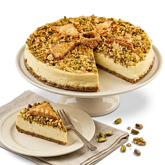 Andy Anand Sugar-Free Baklava Cheesecake, 9-Inch, 2.8 lb – Turkish & California Fusion, Diabetic-Friendly, No Preservatives, Birthday Gift