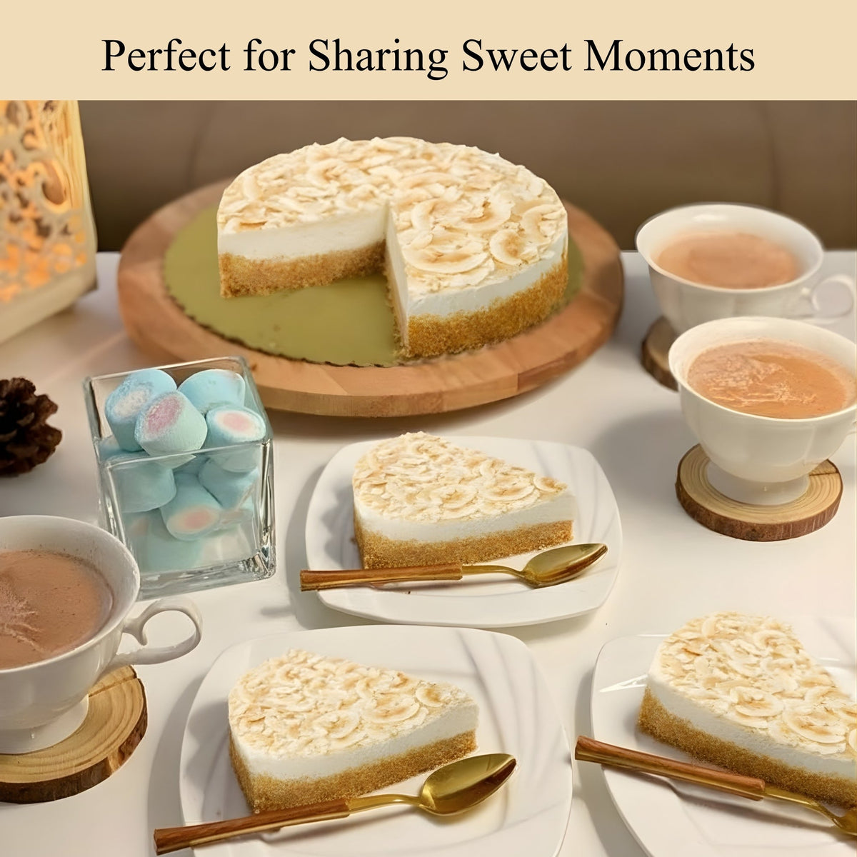 Andy Anand Sugar-Free Coconut Lemon Mousse Cake, 3 lb – Keto & Diabetic-Friendly, Freshly Baked, No Preservatives, Birthday Gift Box