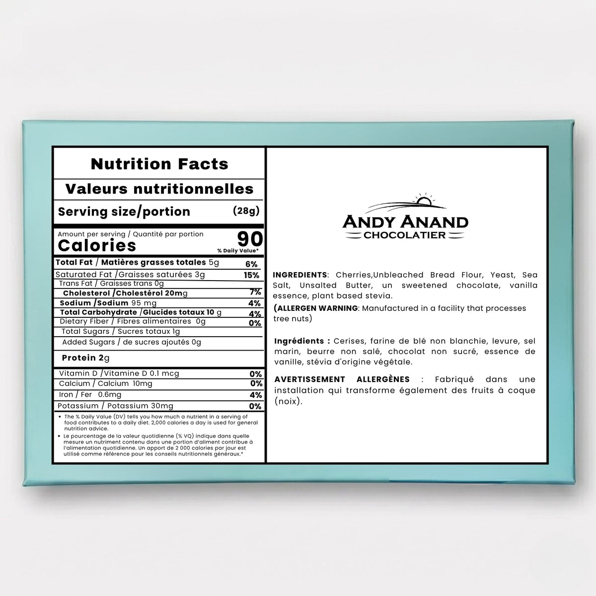 Andy Anand Sugar-Free Cherry Chocolate Croissant Cake, 2.5 lb – Keto & Diabetic-Friendly, Flaky Laminated Pastry, Birthday Gift Box