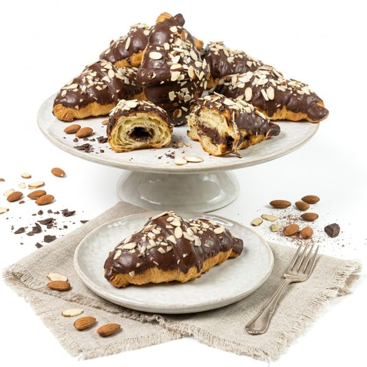 Andy Anand Sugar-Free Dark Chocolate Almond Croissant Cake, 10 pc, 2 lb – Keto & Diabetic-Friendly, Hand-Rolled, No Preservatives Gift Box