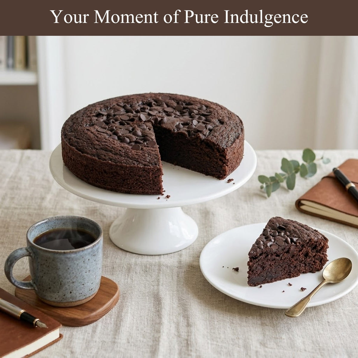 Andy Anand Sugar-Free Dark Chocolate Chip Cake, 9-Inch, 2.8 lb – Diabetic-Friendly, No Preservatives, Gourmet Perfectly Boxed Birthday Gift