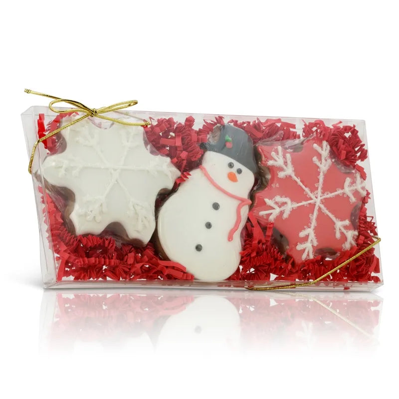 Red Holiday Cookies - Gift Box of 3