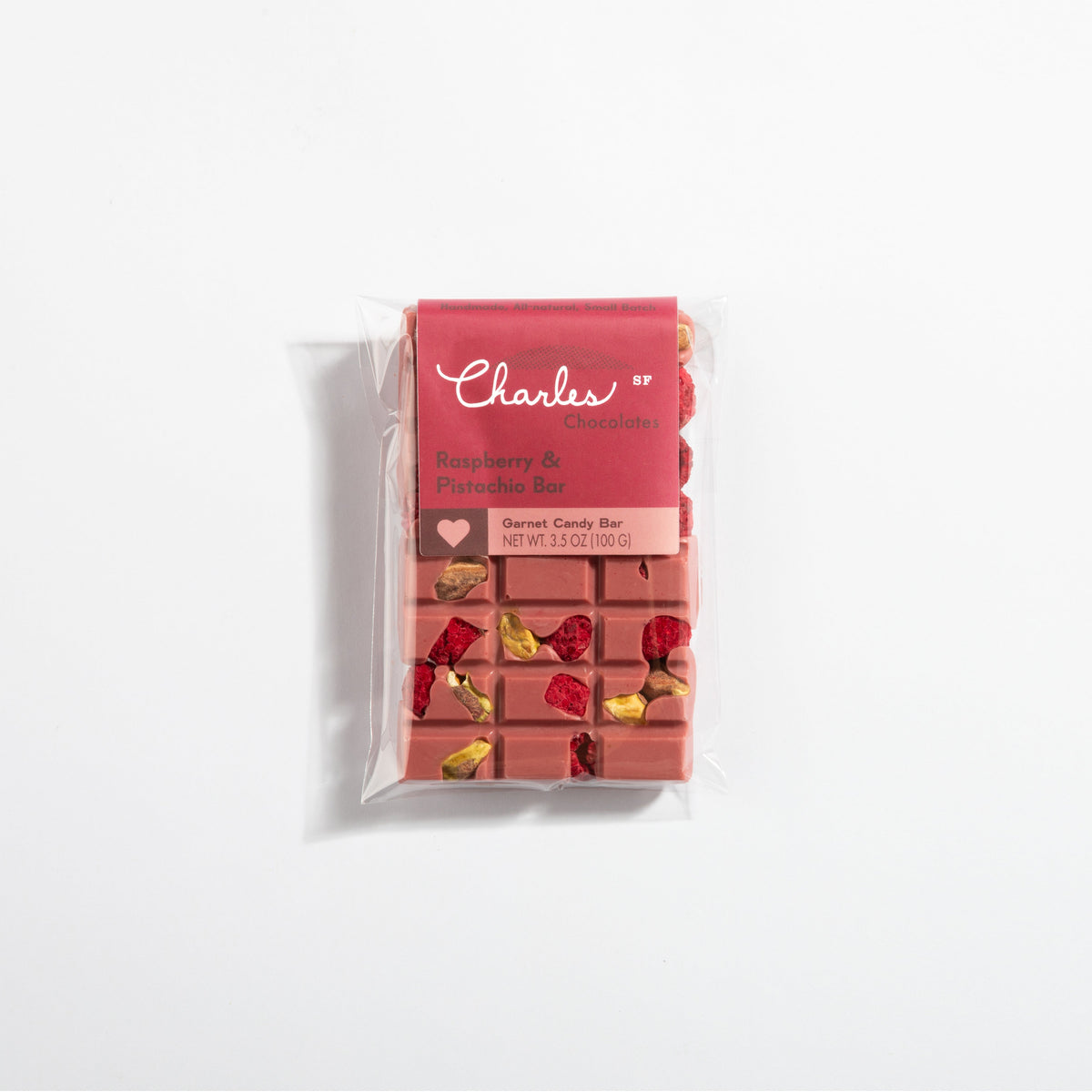 Ruby Garnet Chocolate Raspberry & Pistachio Bar