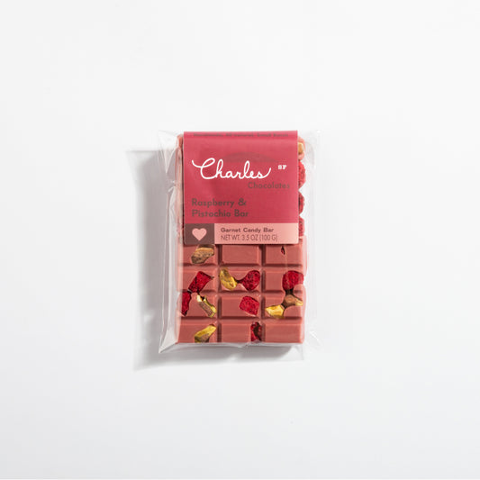 Ruby Garnet Chocolate Raspberry & Pistachio Bar