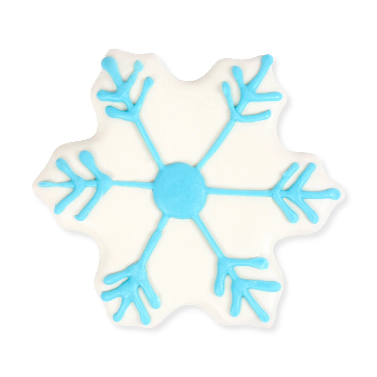 4" White Chocolate Snowflake Shortbread Cookie - Single