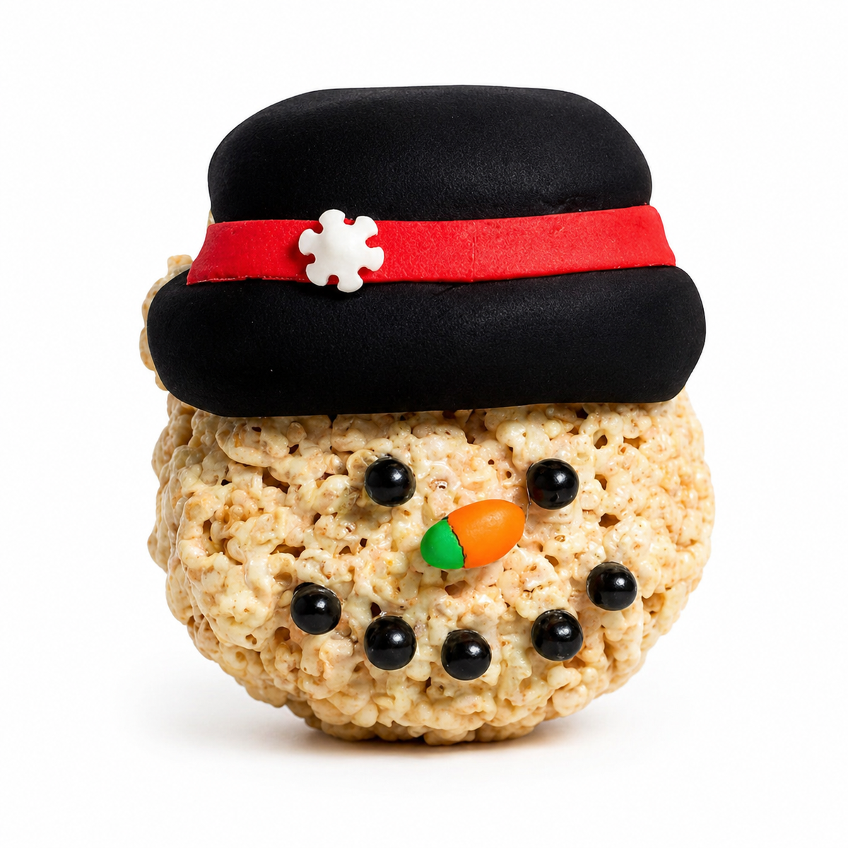 Snowman Face Rice Crispie Treats