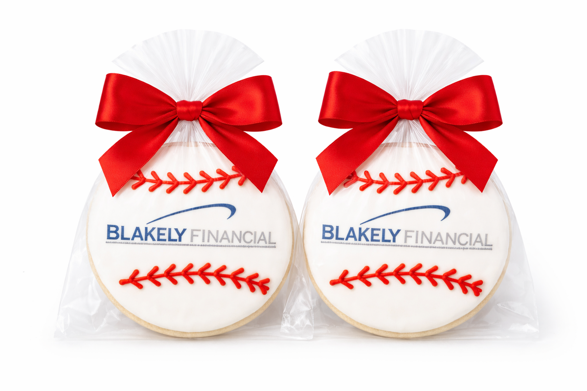4" Printed Baseball Sugar Cookie-  Single