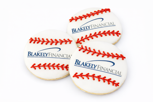 4" Printed Baseball Sugar Cookie-  Single
