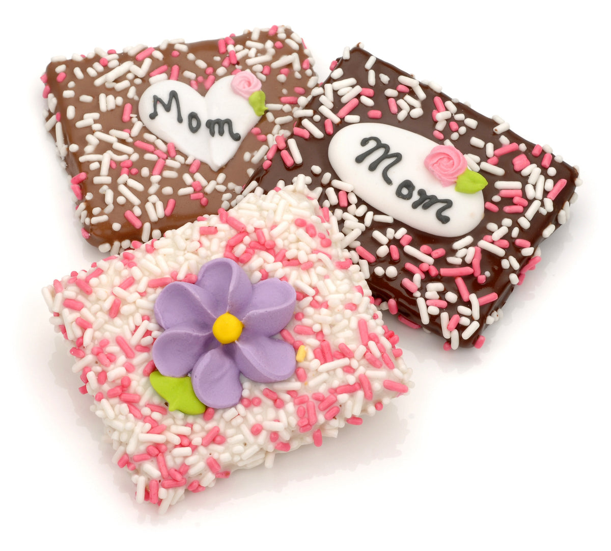 Mother's Day Chocolate Hand Dipped & Decorated Half Graham Cracker- Single