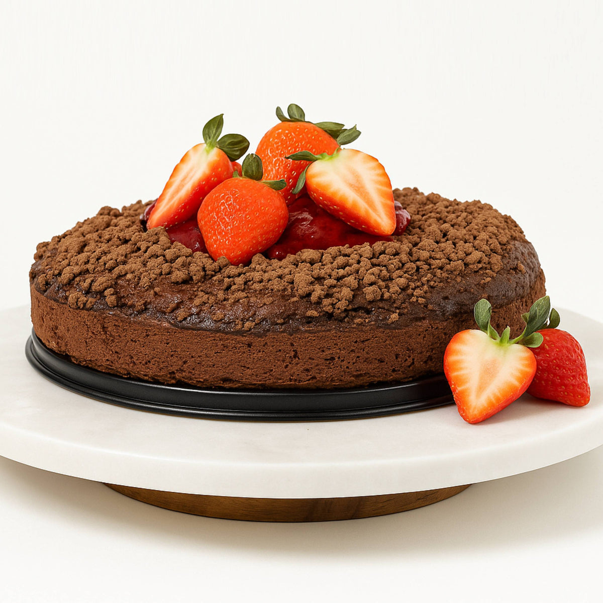 Andy Anand Chocolate Strawberry Cake, 9-Inch, 2.5 lb – Freshly Baked, Rich Chocolate & Strawberry, No Preservatives, Birthday Gift Box