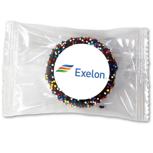 Gourmet Hand Dipped Sandwich Cookie with Sprinkles  - Custom 1.5 Round Label
