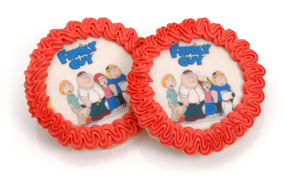 Iced Round Picture Sugar Cookie with Fancy Border- Single