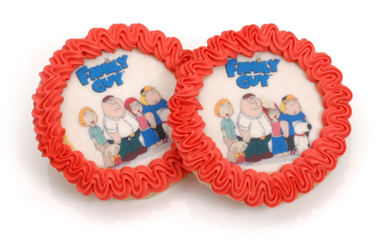 Iced Round Picture Sugar Cookie with Fancy Border- Single