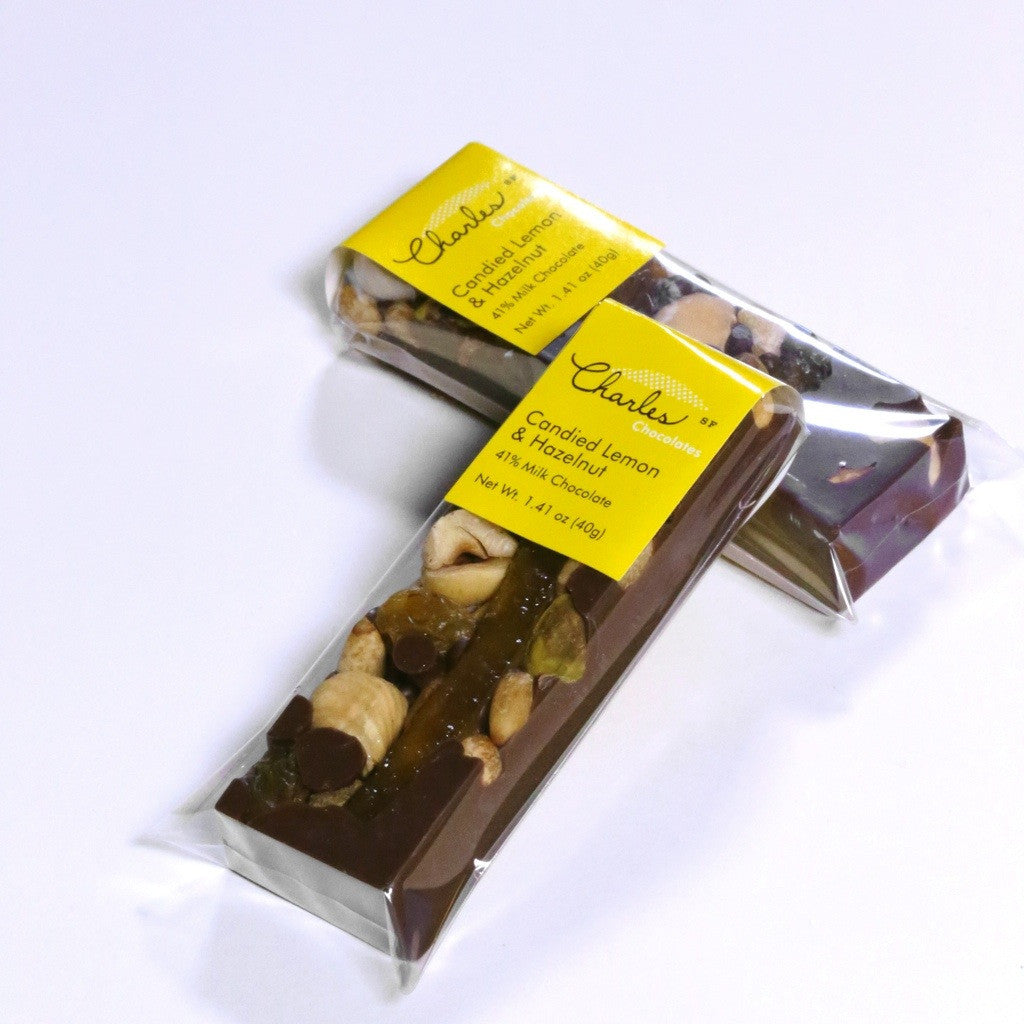 Candied Lemon & Hazelnut Bar, Milk Chocolate