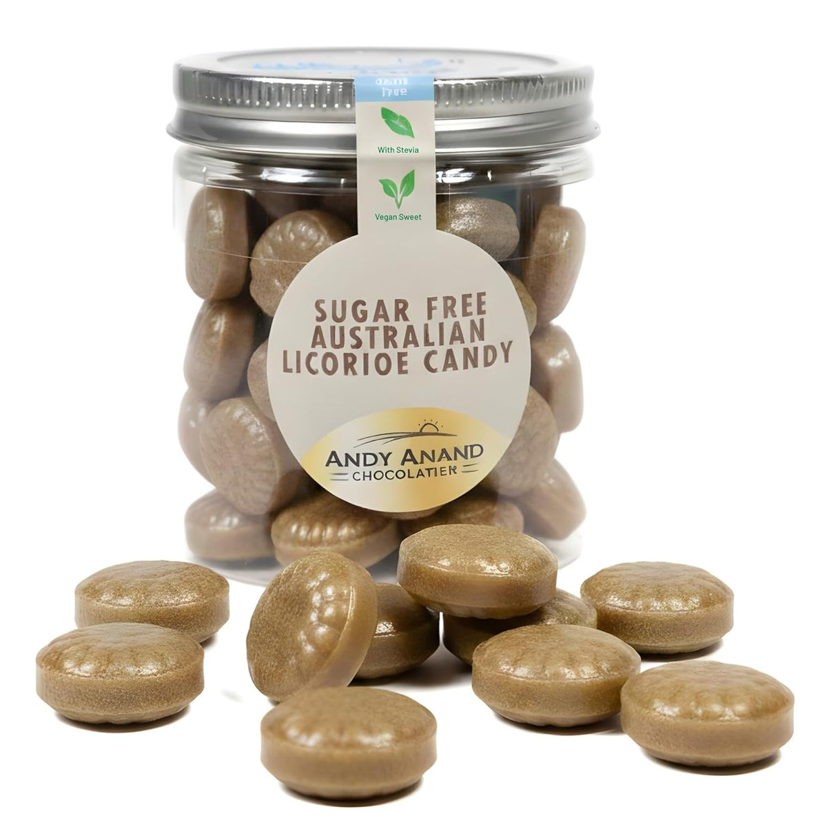 Andy Anand Sugar-Free Australian Licorice Hard Candy, 7 oz – European Made, Stevia Sweetened, Keto & Diabetic-Friendly Gourmet Gift Box
