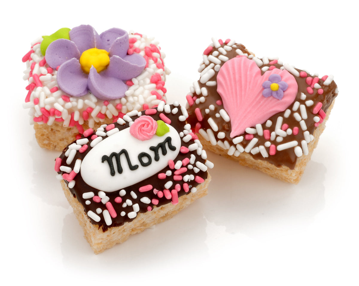 Mother's Day Chocolate Hand Dipped Mini Rice Treat- Single
