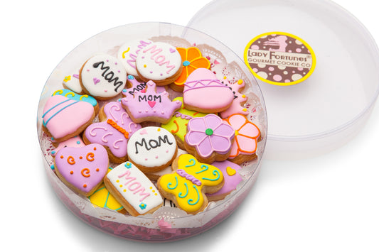 Mothers Day Assorted Mini Iced Sugar Cookies - Clear Acetate