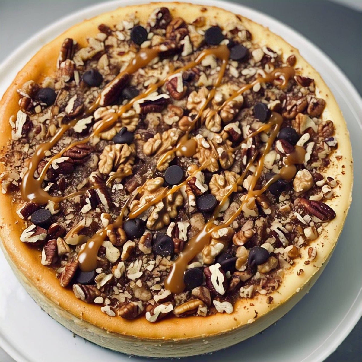 Andy Anand Sugar-Free Turtle Cheesecake, 9-Inch, 2 lb – Caramel, Pecans & Dark Chocolate, Diabetic-Friendly, California Cream Cheese Gift