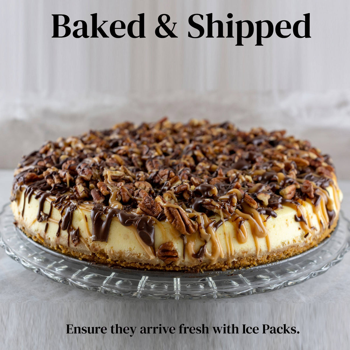 Andy Anand Turtle Cheesecake, 9-Inch, 2 lb – Caramel, Chocolate Chips & Nuts, California Cream Cheese, No Preservatives, Birthday Gift Box