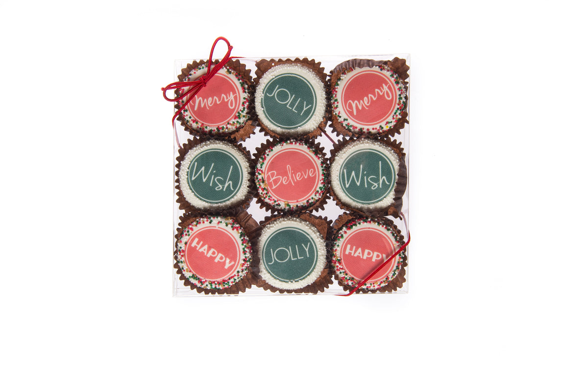 Christmas Hand Dipped & Decorated Sandwich Cookie-Clear Box