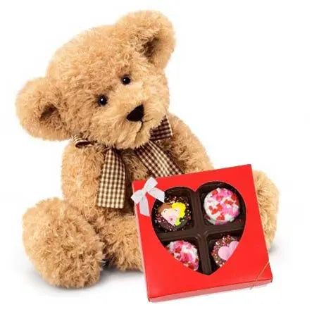 Sweetheart Hand Dipped Sandwich Cookies - Bear Gift