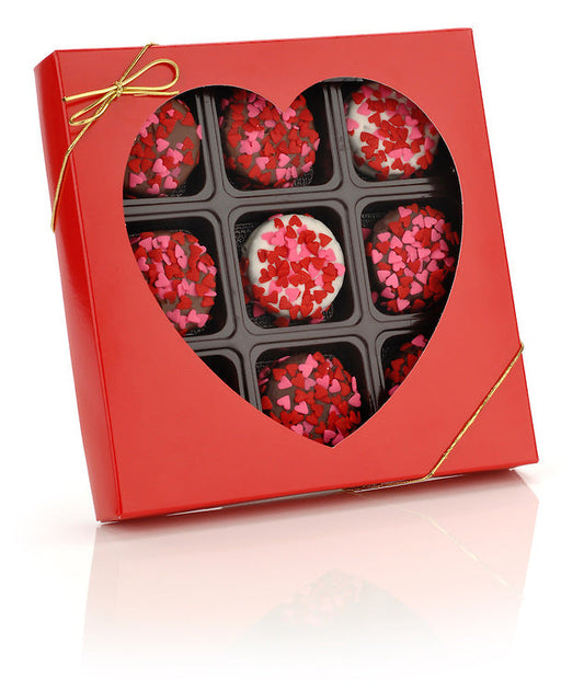 Heart Sprinkle Hand Dipped & Decorated Sandwich Cookie- Gift Box