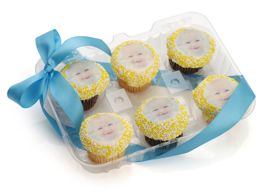 Picture Mini Cupcake- Clear Gift Box of 6