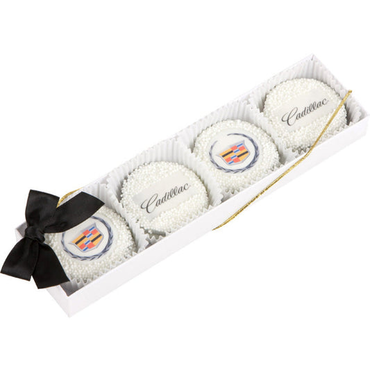 Box of 4 Logo Hand Dipped Sandwich Cookies
