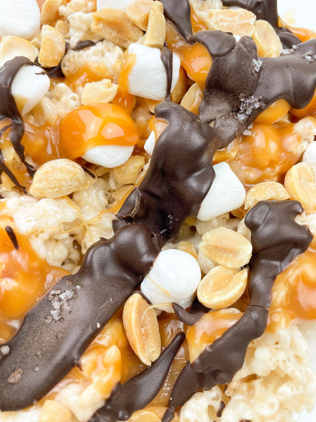 Crispie Clusters - Dark Chocolate, Caramel, Peanuts, & Sea Salt (Original w. Peanuts)