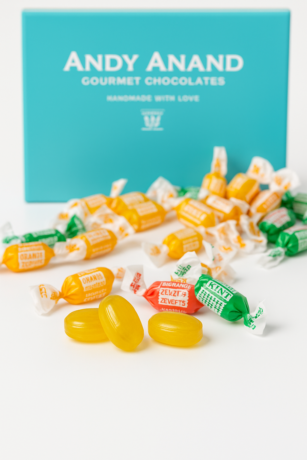 Andy Anand Sugar-Free Italian Ginger Candy, 55 pc, 7 oz – Orange, Mango & Lemon Flavors, Made in Italy, Keto & Diabetic-Friendly Gift Box