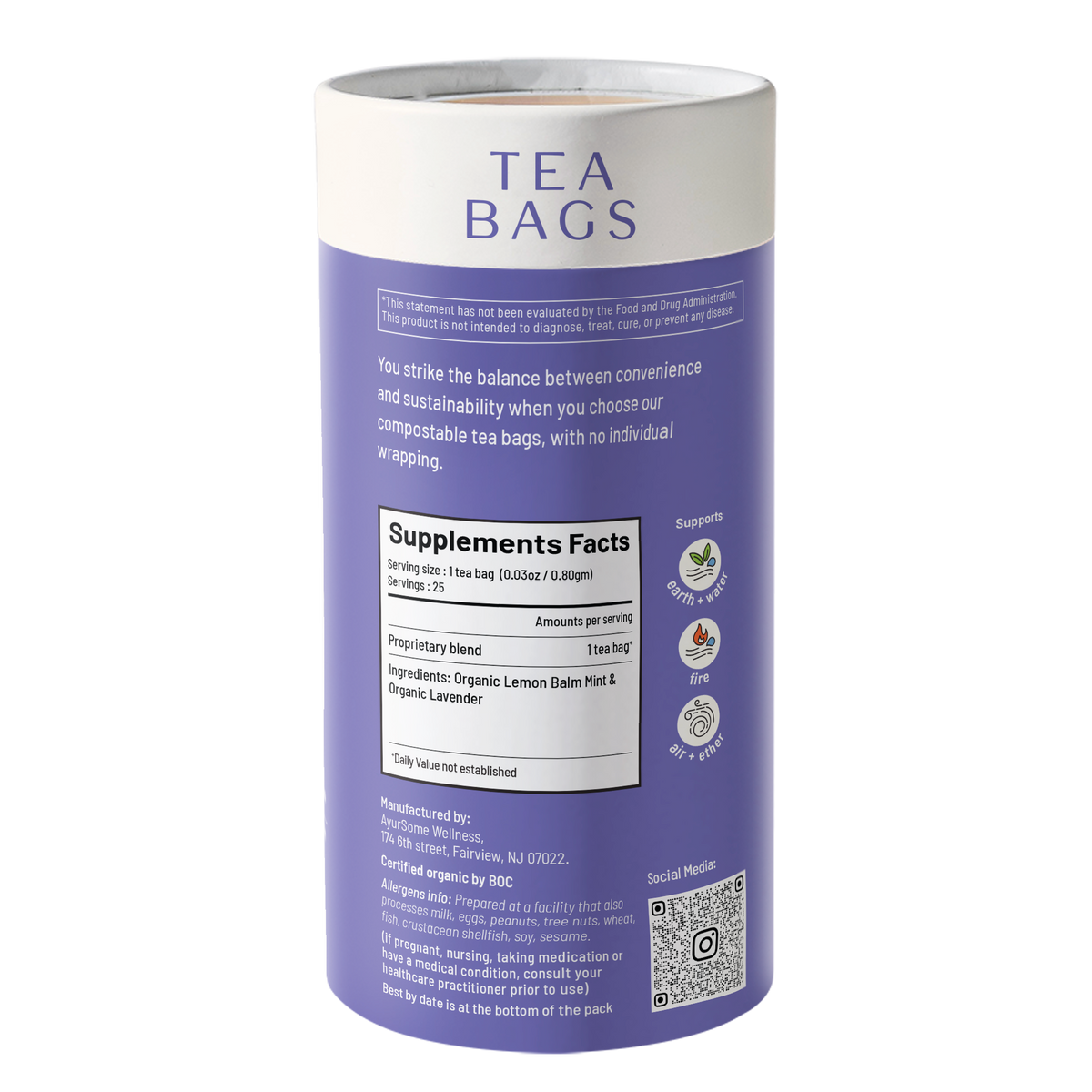 Stress-Me-Not Tea | Organic Lemon Balm, Lavender Tea Blend