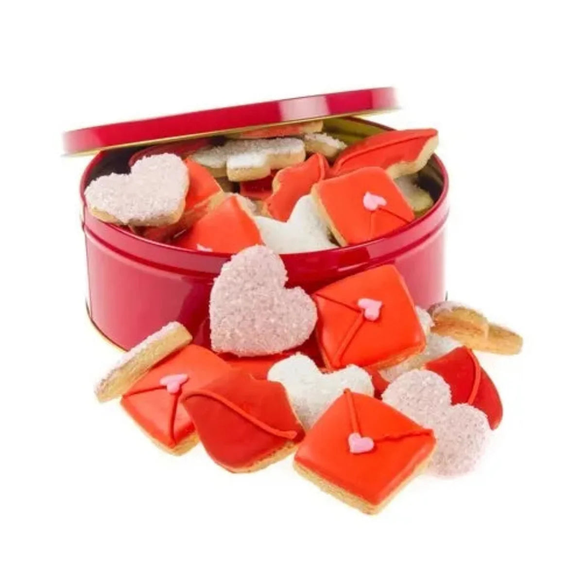 Mini Iced Sugar Valentine Cookies - Tin of 20